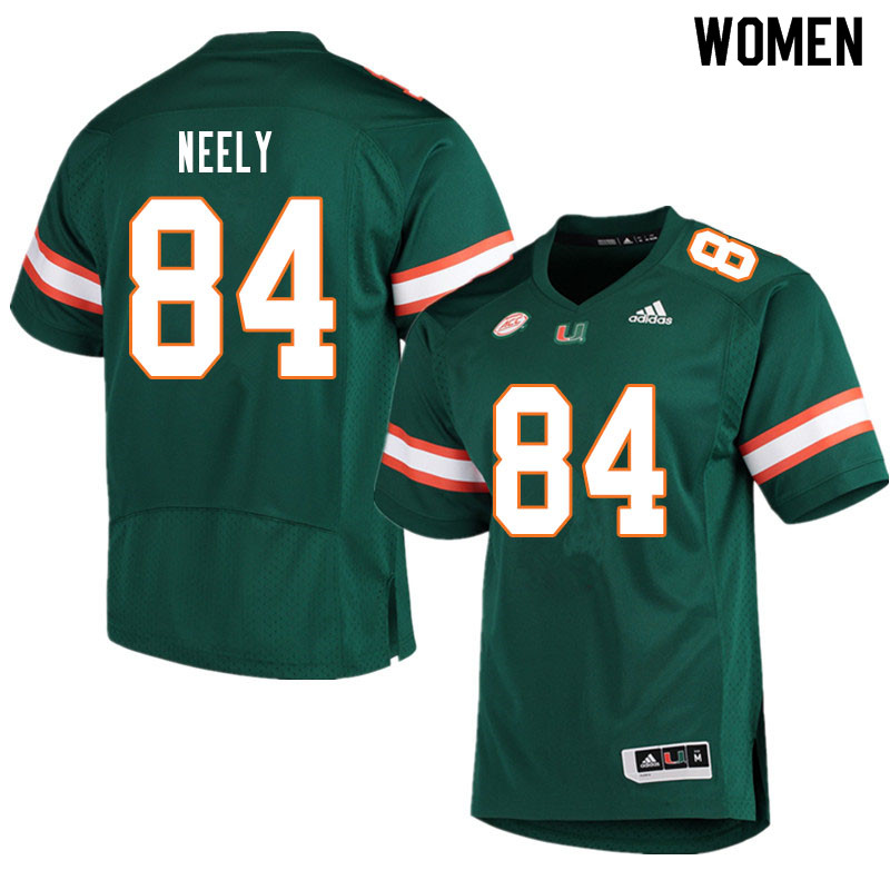 Women #84 Josh Neely Miami Hurricanes College Football Jerseys Sale-Green